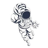 astronaut space inking illustration artwork vector