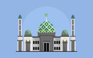 Gray mosque building vector illustration