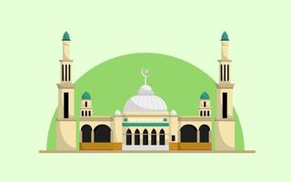 Mosque building with two towers vector