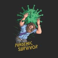 survivor of coronavirus pandemic illustration vector