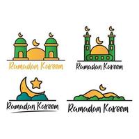 conjunto de vector de saludos de ramadan kareem