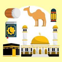 Set of Islamic religion vector illustration