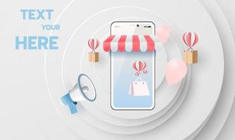 Sale banner for online shopping on smartphone vector