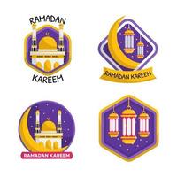 conjunto de pegatinas de vector de saludo de ramadan kareem