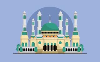 gran mezquita islámica ilustración vectorial vector
