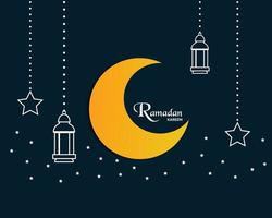 Ramadan Kareem Simple Background Vector