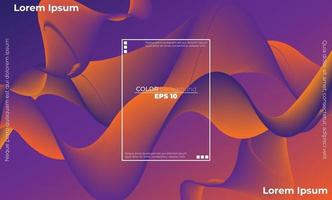 Abstract fluid color pattern of neon color liquid gradient background vector