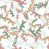 Vector seamless texture background pattern. Hand drawn, green, brown, white colors.
