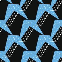 Vector seamless texture background pattern. Hand drawn, black, blue, white colors.