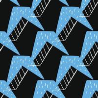 Vector seamless texture background pattern. Hand drawn, black, blue, white colors.