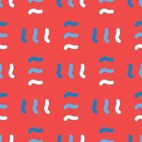 Vector seamless texture background pattern. Hand drawn, red, blue, white colors.