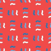 Vector seamless texture background pattern. Hand drawn, red, blue, white colors.