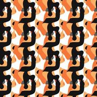 Vector seamless texture background pattern. Hand drawn, orange, black, grey, red, white colors.