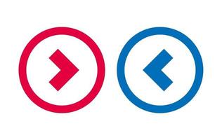 Arrow Left Right Icon BLue And Red Line Design vector