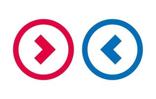 Arrow Left Right Icon BLue And Red Line Design vector