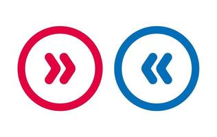 Arrow Design Icon Line BLue And Red vector