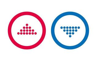 Design BLue And Red Arrow Line Icon vector