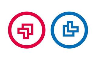 Arrow Line Red And Blue Design Icon vector