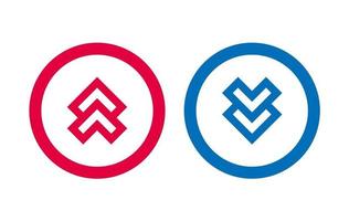 Arrow Up Down Icon BLue And Red Line Design vector