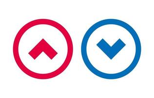 Arrow Up Down Icon BLue And Red Line vector