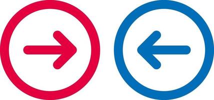 Arrow Icon BLue And Red Design Line vector