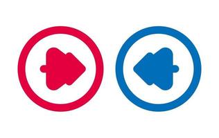 Design Tree Arrow Icon BLue And Red vector