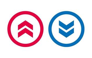 Design BLue And Red Up Down Arrow Icon vector