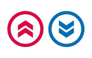 Design BLue And Red Up Down Arrow Icon vector