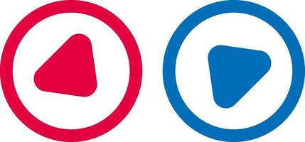 Arrow Play Icon Line Design Red And Blue vector