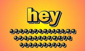 text effect hey font alphabet vector