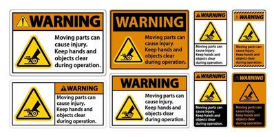 Warning Moving parts sign set vector