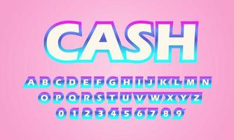 text effect cash font alphabet