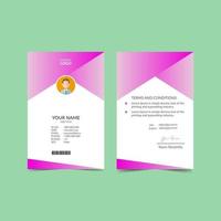 Pink Elegant ID Card Design Template vector