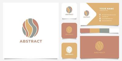 Abstract Oval Logo with Business Card Template vector