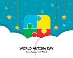 World Autism Day Simple Background vector