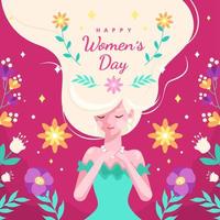 Beautiful Happy Women's Day Flat Design vector