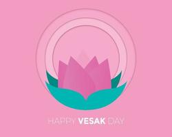 Happy Vesak Day Paper Card Vector