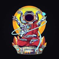 astronaut buddha relegion artwork illustration