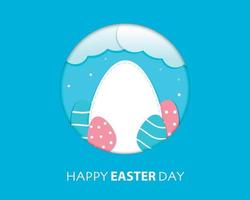 Easter Day in Paper Style Background vector