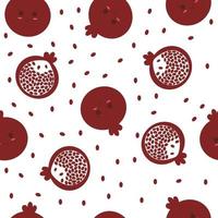Seamless pattern with cute pomegranate vector