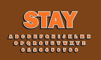 text effect stay font alphabet vector