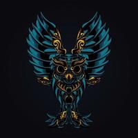owl ornament artwork illustration