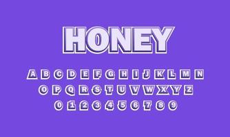 text effect honey font alphabet