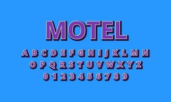 efecto de texto motel fuente alfabeto vector