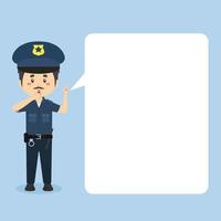 Police Character  with Speech Bubbles vector