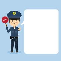 Police Character  with Speech Bubbles vector