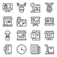 Pack of Shopping and Spending Linear Icons vector