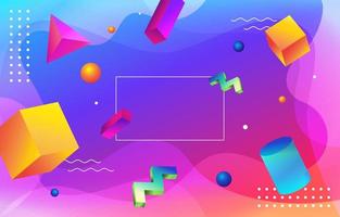 Colorful Gradient 3D Geometric Template Background vector