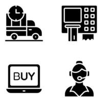 Pack of Buying and Purchasing Solid Icons vector