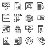 Pack of Spending Linear Icons vector